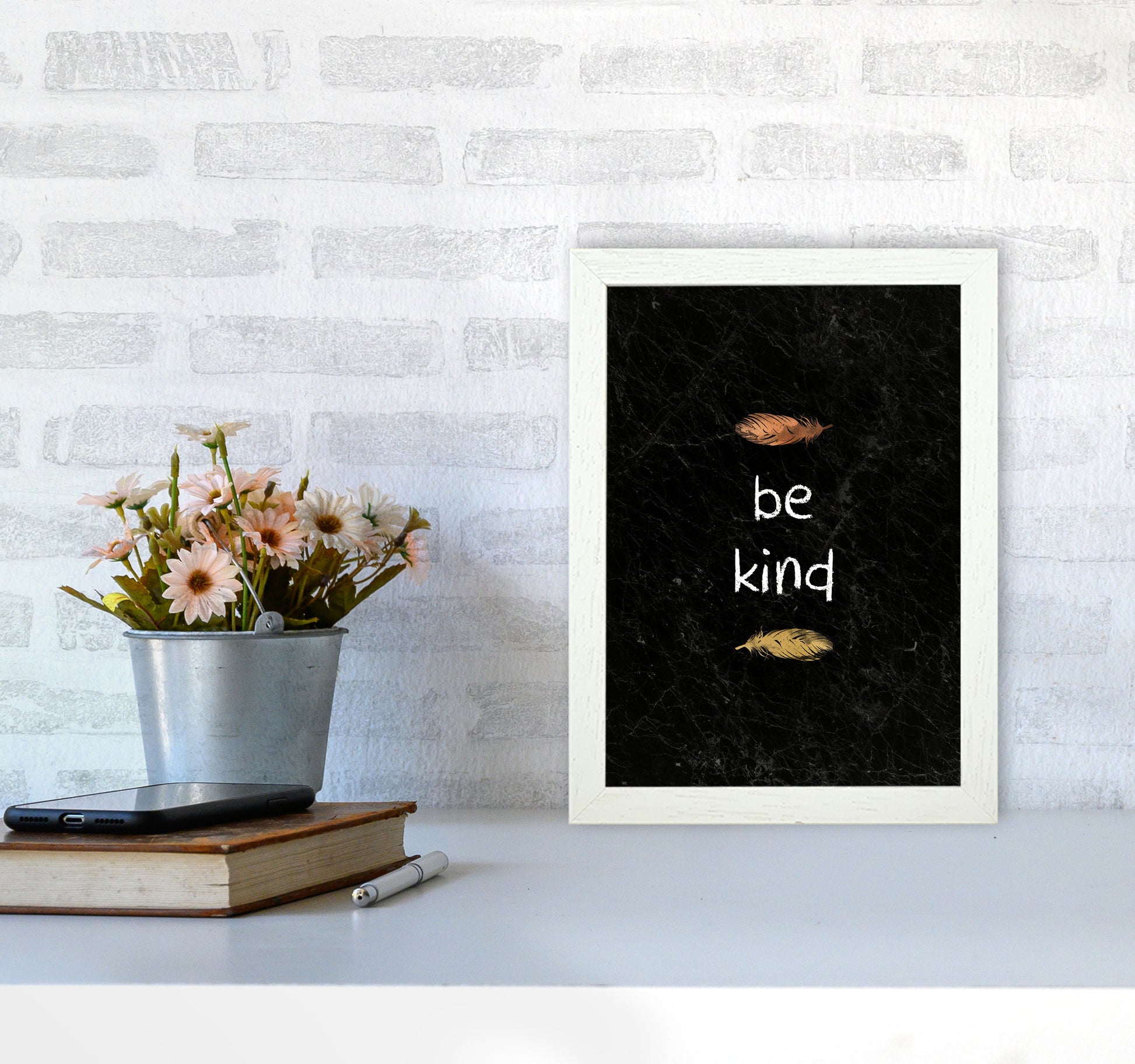 Be Kind Children&#39;s Quote Print By Orara Studio A4 Oak Frame