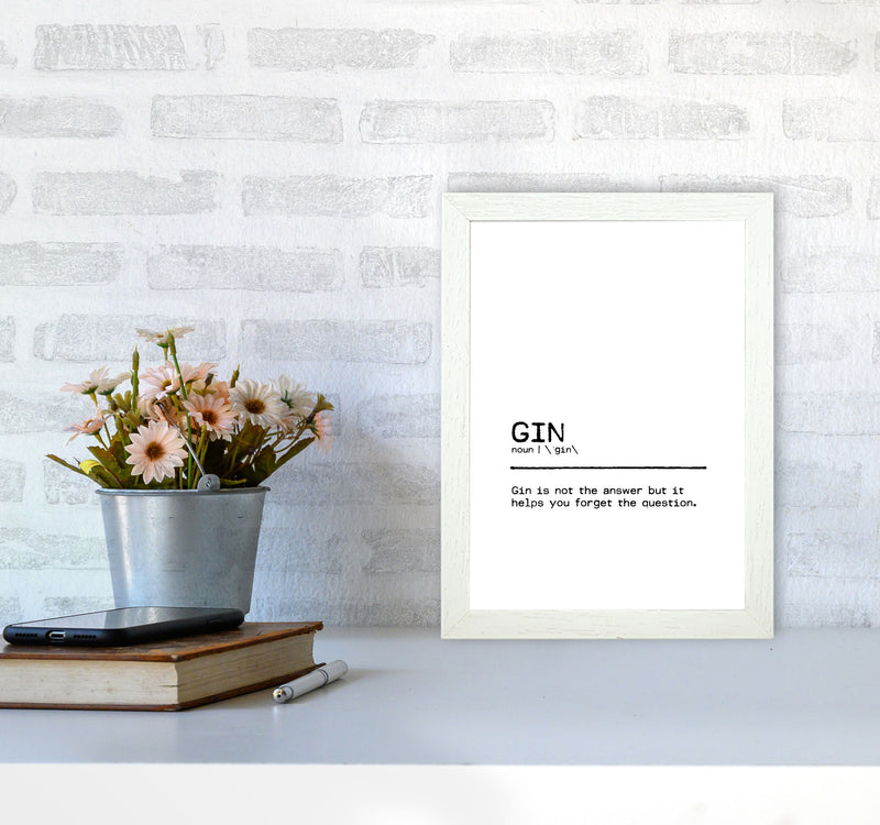 Gin Forget Definition Quote Print By Orara Studio A4 Oak Frame