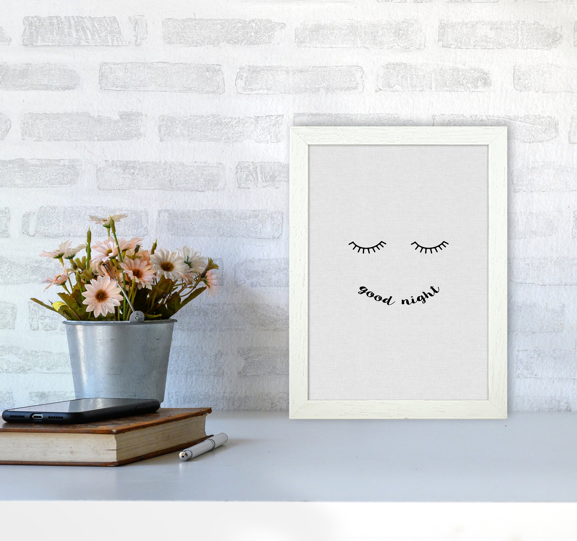 Good Night Quote Print By Orara Studio A4 Oak Frame