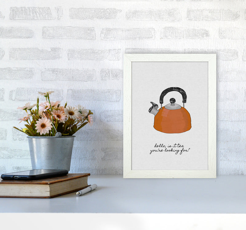 Hello Is It Tea Print By Orara Studio, Framed Kitchen Wall Art A4 Oak Frame