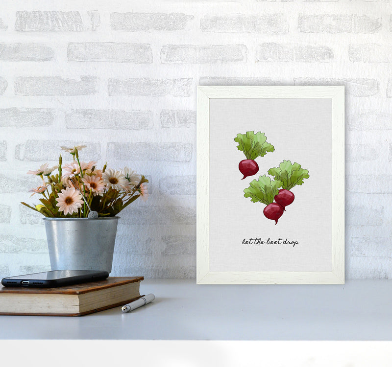 Let The Beet Drop Print By Orara Studio, Framed Kitchen Wall Art A4 Oak Frame