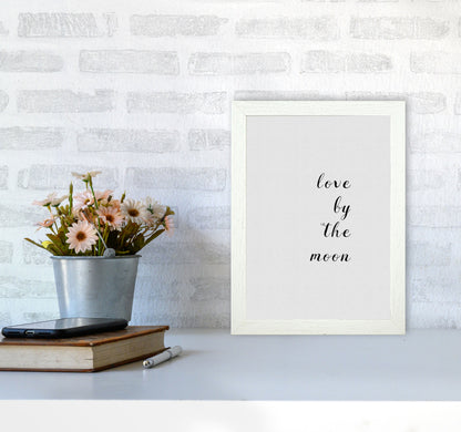 Love By The Moon Print By Orara Studio A4 Oak Frame