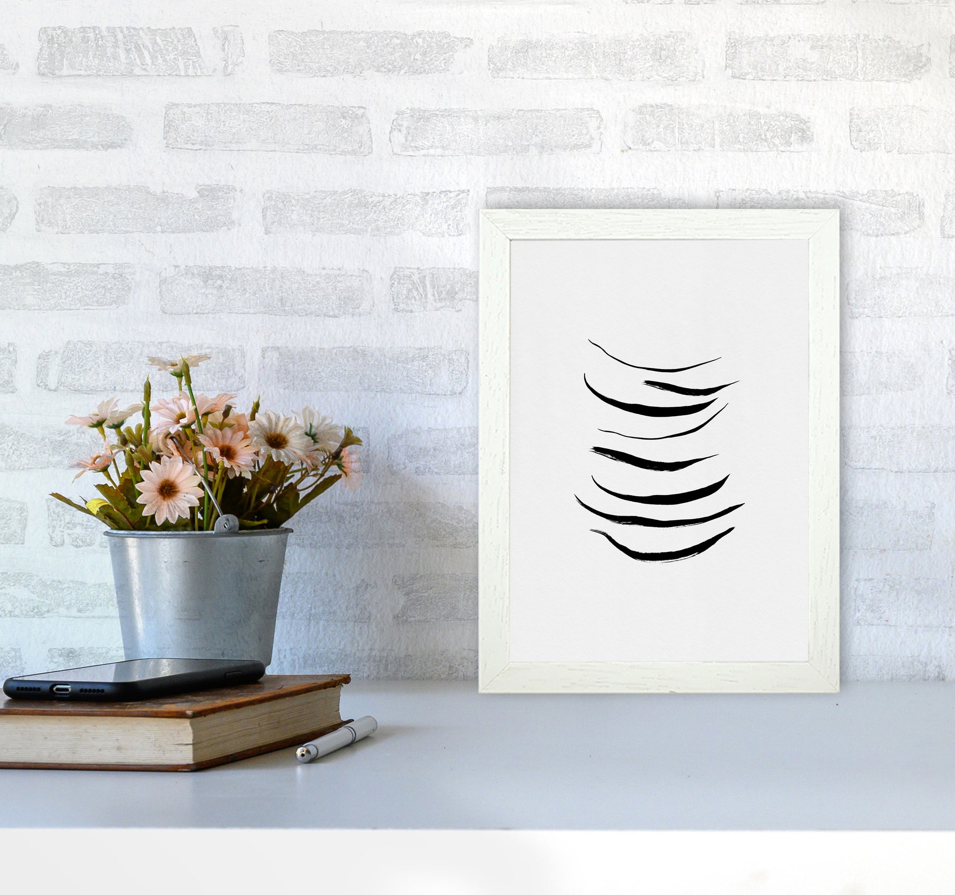 Minimalist Black Painting I Print By Orara Studio A4 Oak Frame