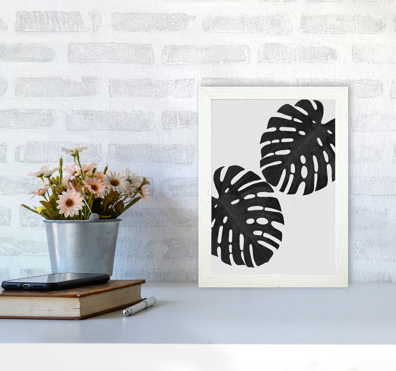 Monstera Black & White II Print By Orara Studio A4 Oak Frame