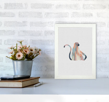 Pastel Monkey Print By Orara Studio Animal Art Print A4 Oak Frame