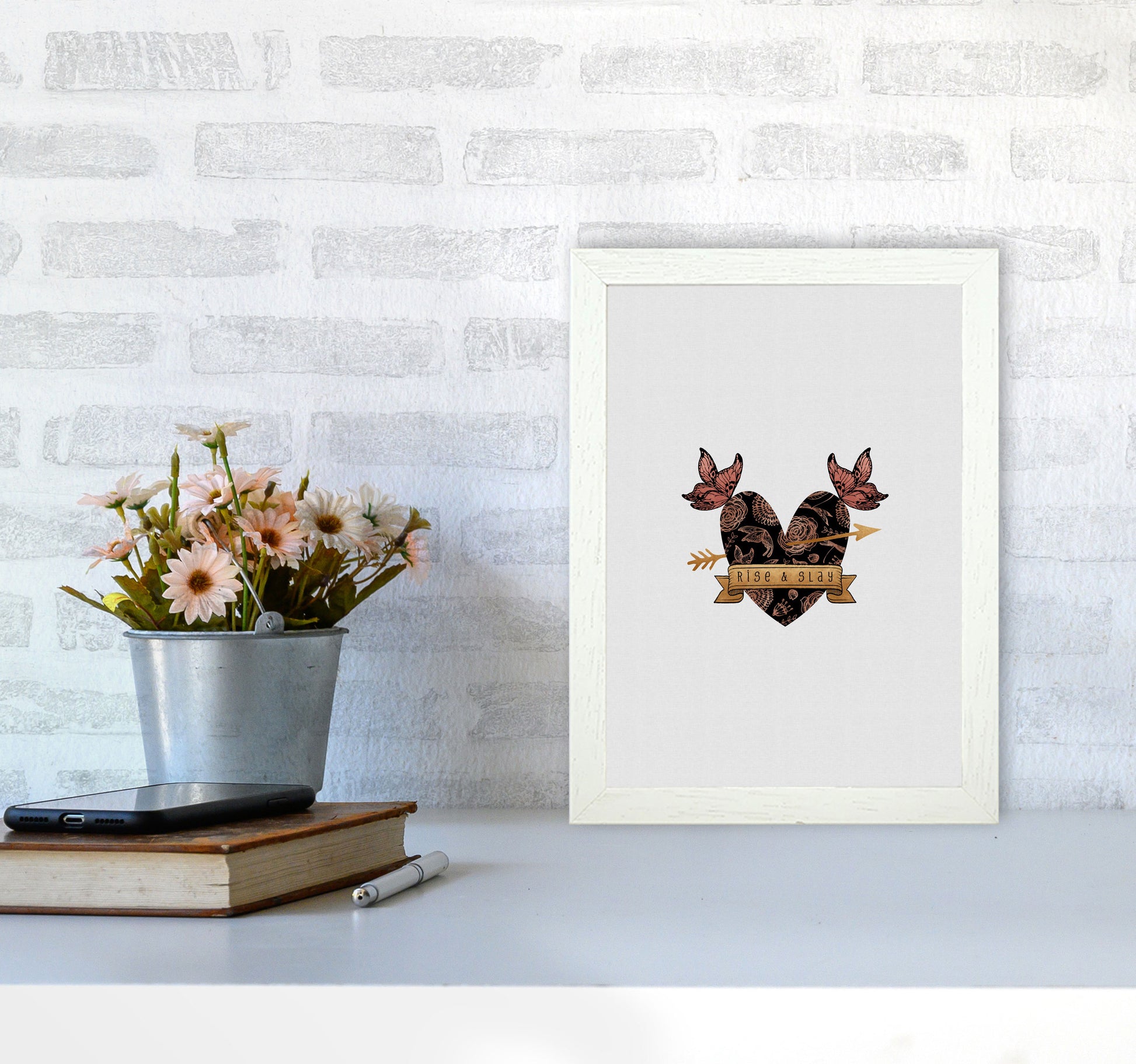 Rise & Slay Steampunk Print By Orara Studio A4 Oak Frame