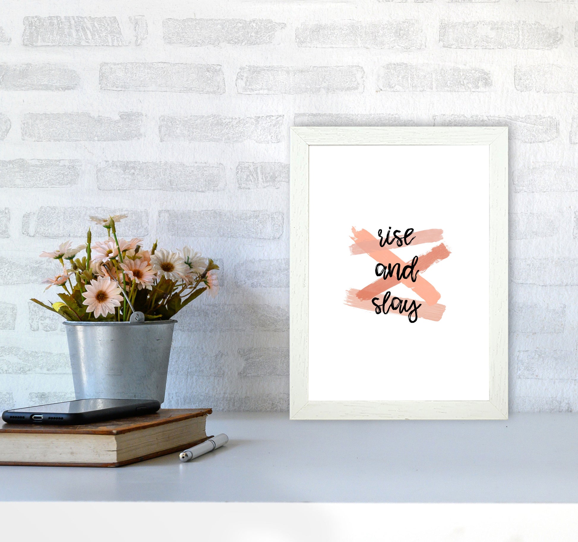 Rise & Slay Print By Orara Studio A4 Oak Frame