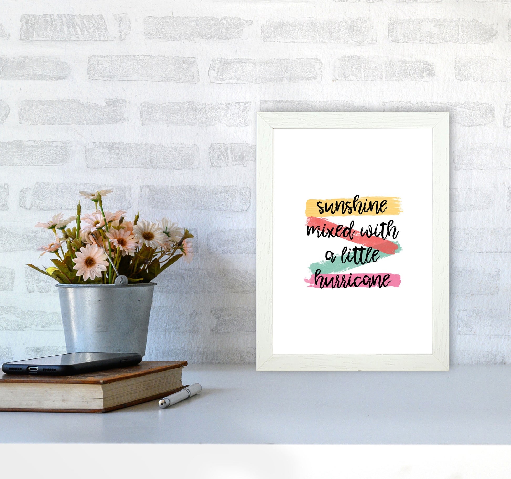 Sunshine Mixed With A Little Hurricane Print By Orara Studio A4 Oak Frame