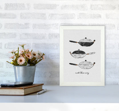 Wok This Way Print By Orara Studio, Framed Kitchen Wall Art A4 Oak Frame
