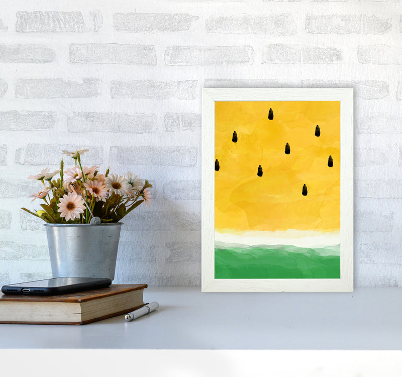 Yellow Watermelon Print By Orara Studio, Framed Kitchen Wall Art A4 Oak Frame