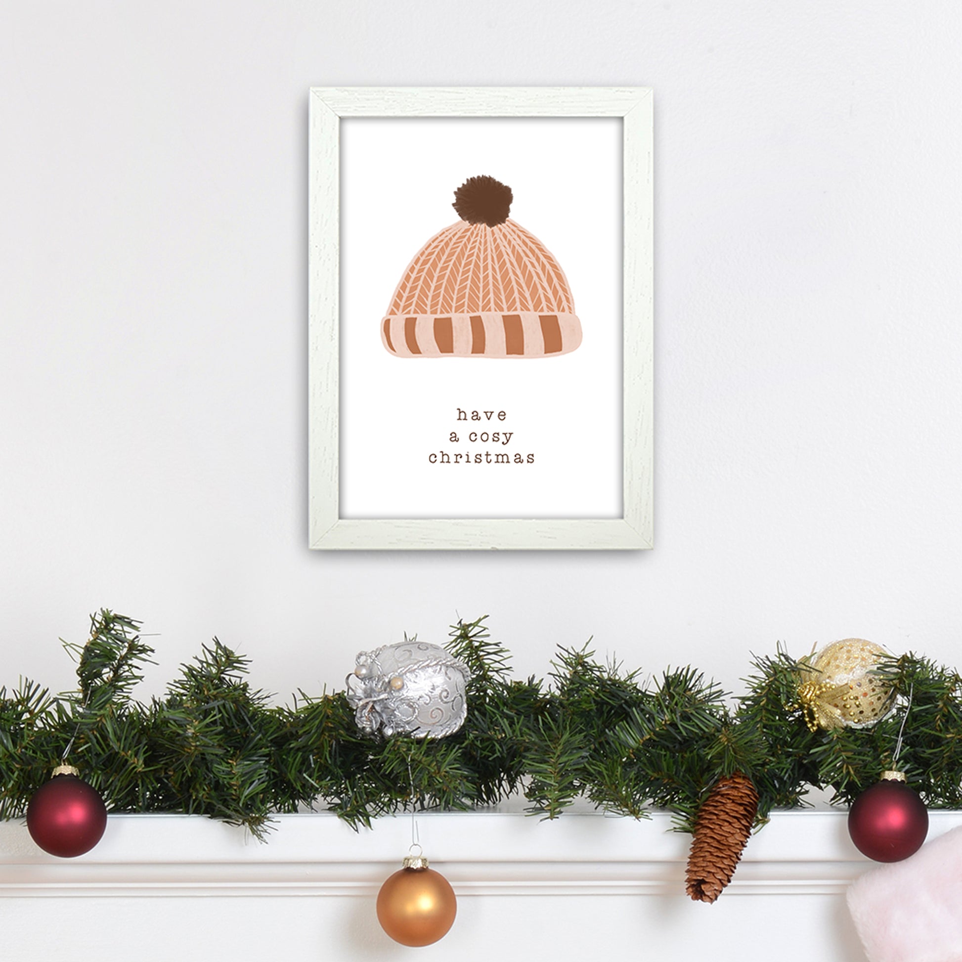 Have A Cosy Christmas Christmas Art Print by Orara Studio A4 Oak Frame