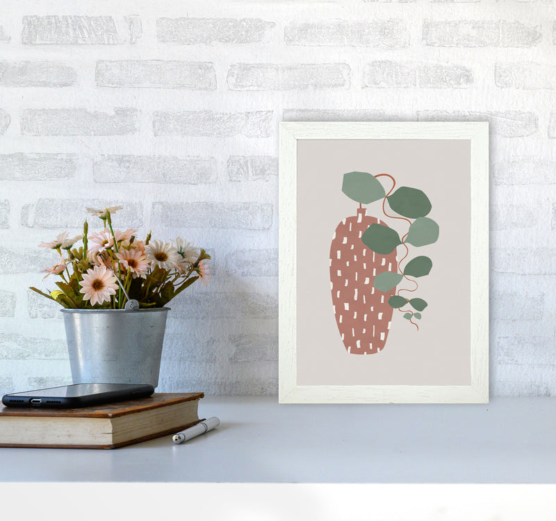 Terrazzo & Leaves Art Print by Orara Studios A4 Oak Frame