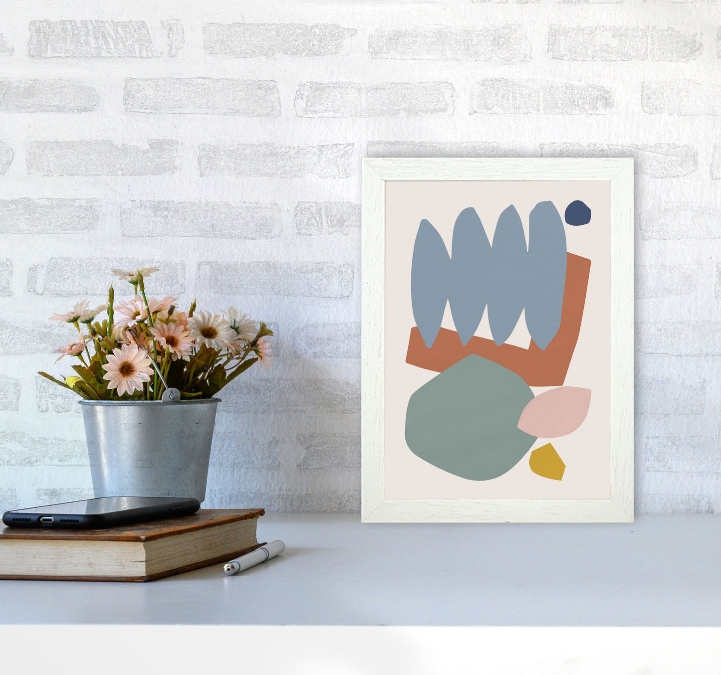 Collage Pastel II Art Print by Orara Studios A4 Oak Frame