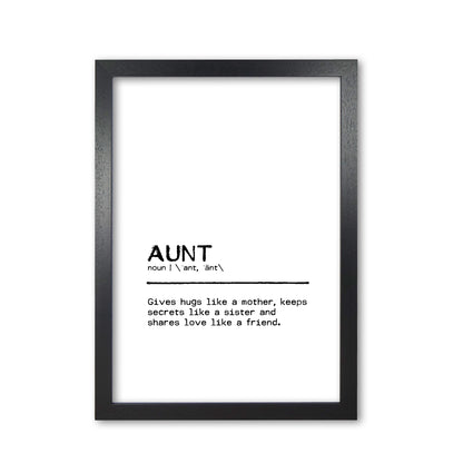 Aunt Friend Definition Quote Print By Orara Studio Black Grain
