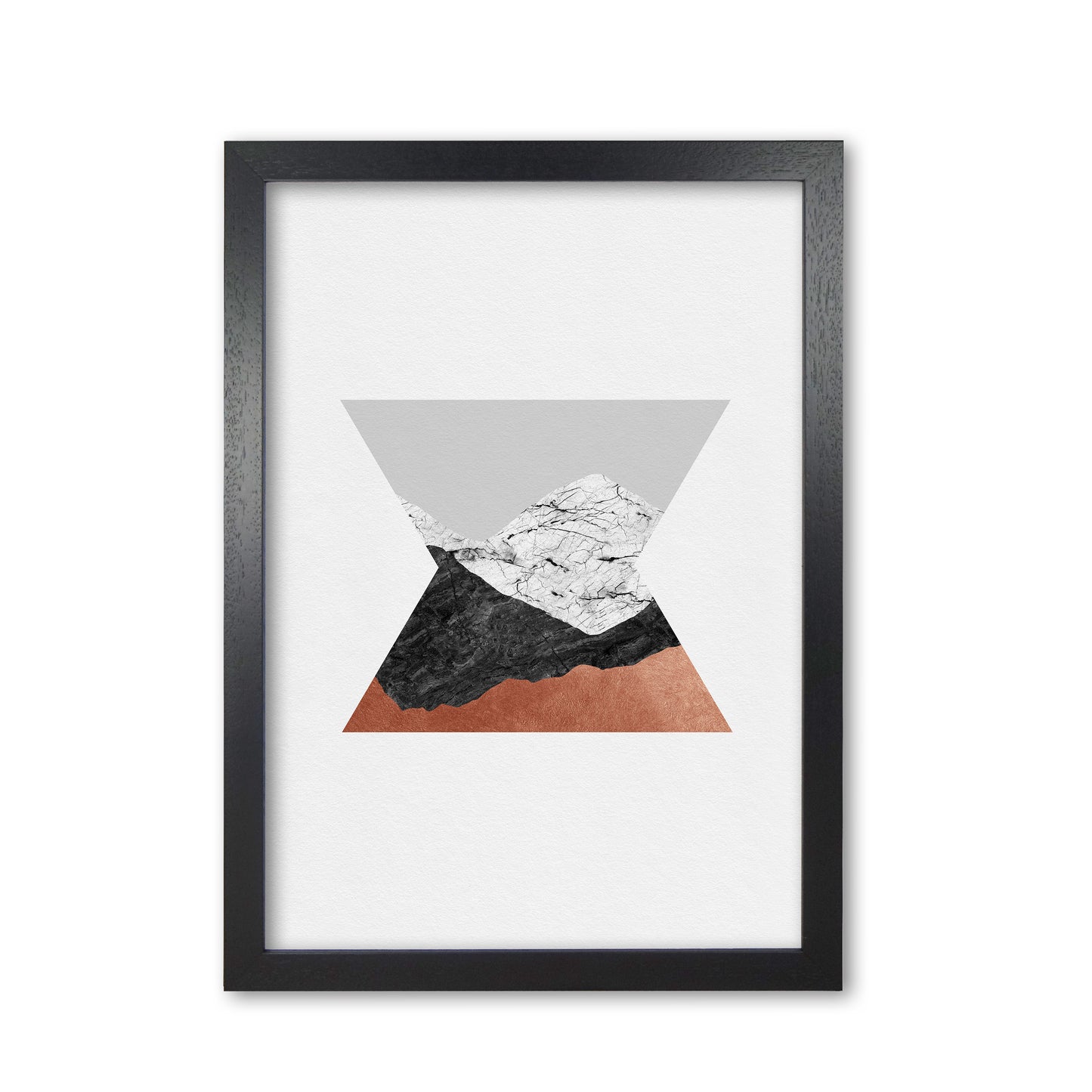 Copper Geometric IV Print By Orara Studio Black Grain