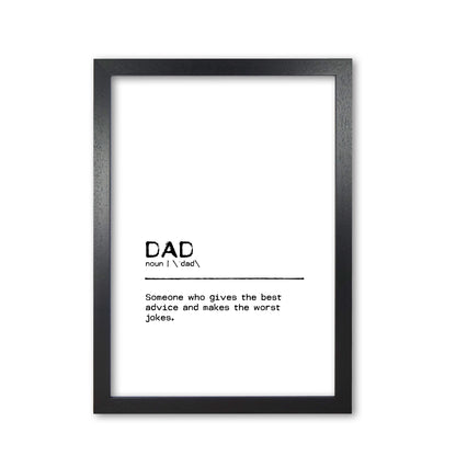 Dad Advice Definition Quote Print By Orara Studio Black Grain