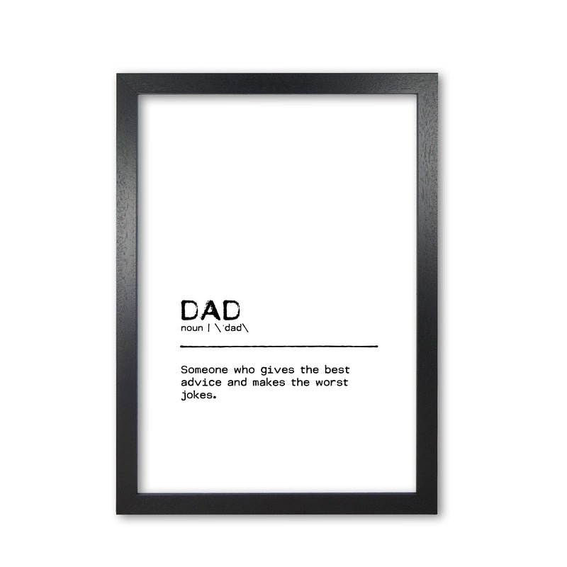 Dad Advice Definition Quote Print By Orara Studio Black Grain