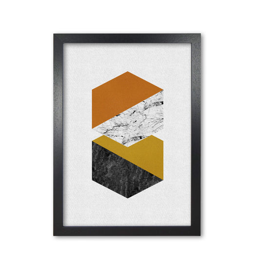 Geometric Hexagons Print By Orara Studio Black Grain