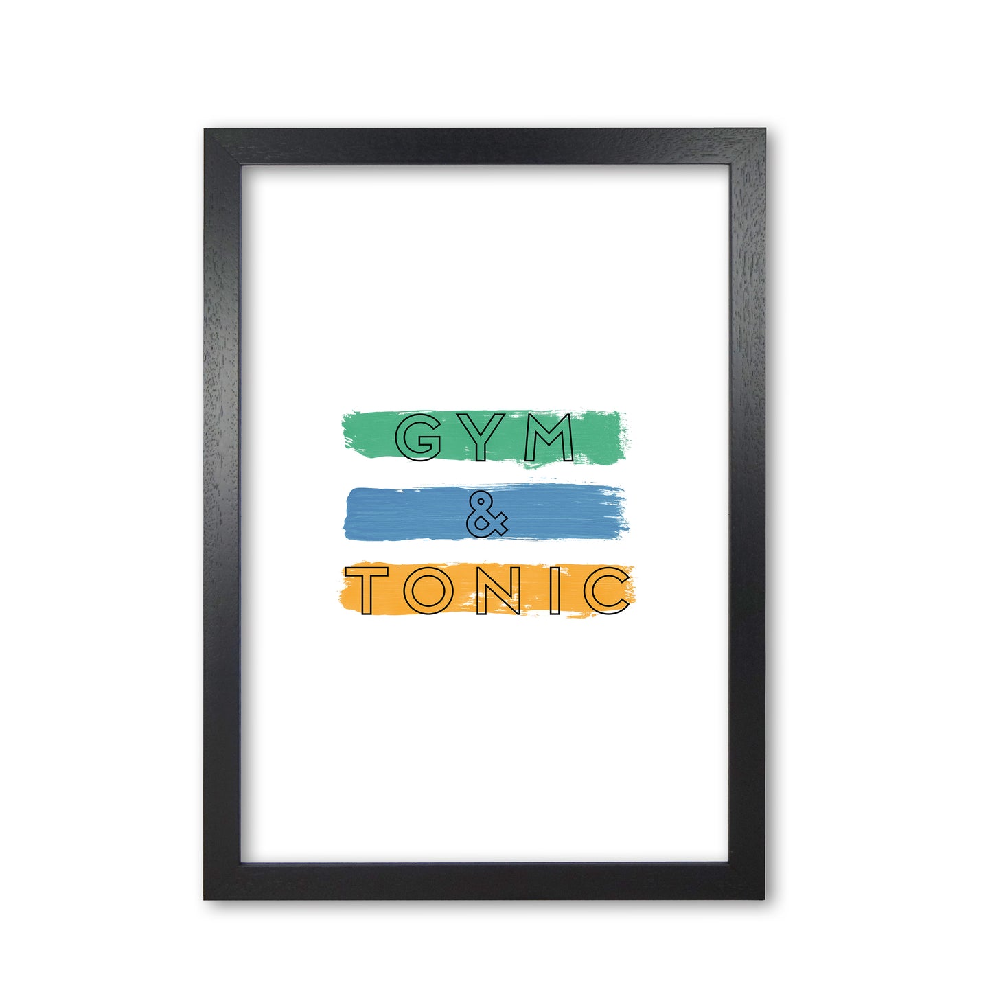 Gym & Tonic Print By Orara Studio, Framed Kitchen Wall Art Black Grain