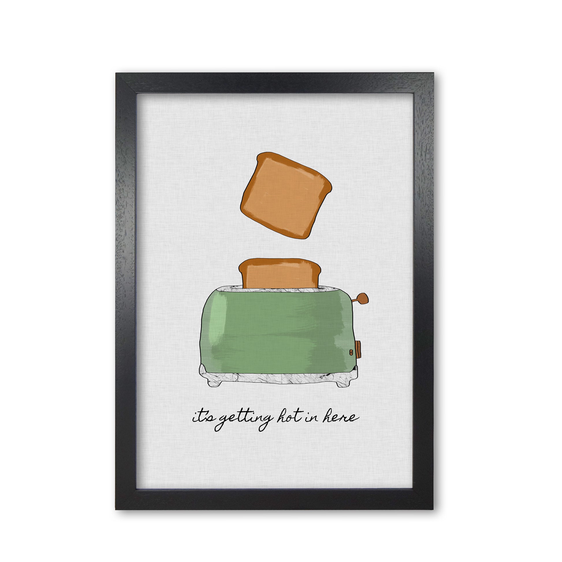 It's Getting Hot In Here Print By Orara Studio, Framed Kitchen Wall Art Black Grain
