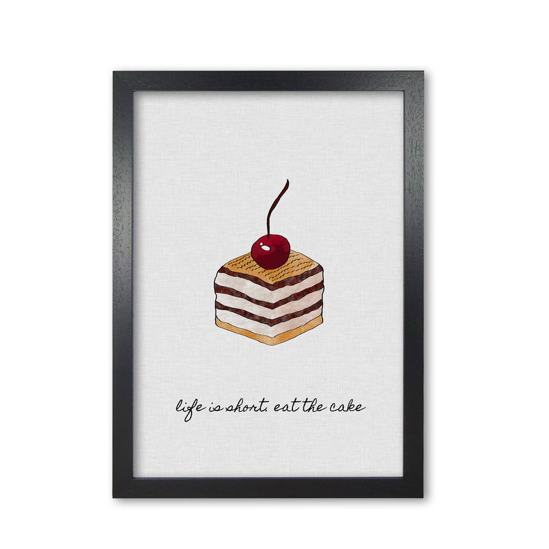Life Is Short Print By Orara Studio, Framed Kitchen Wall Art Black Grain