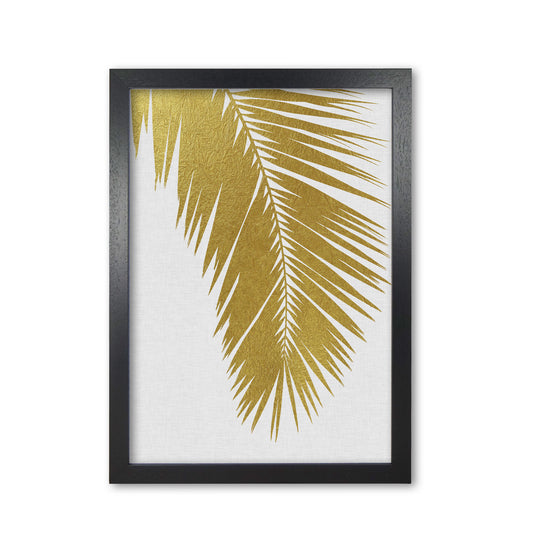 Palm Leaf Gold I Print By Orara Studio, Framed Botanical & Nature Art Print Black Grain