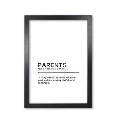 Parents Memories Definition Quote Print By Orara Studio Black Grain