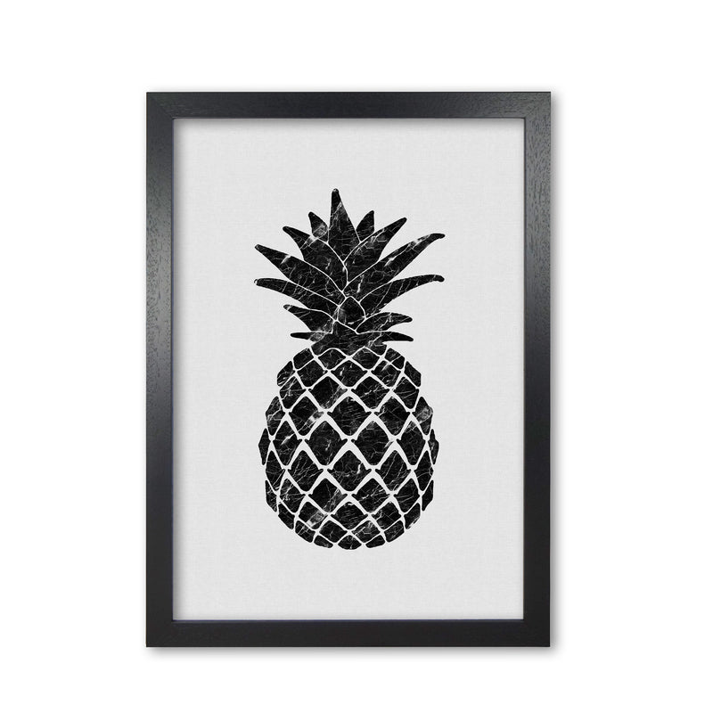 Pineapple Marble Print By Orara Studio, Framed Kitchen Wall Art Black Grain