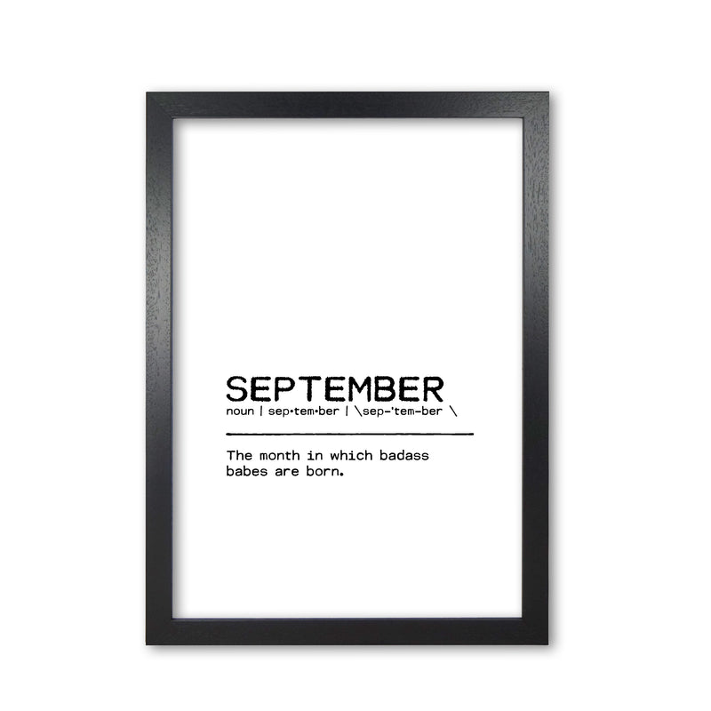 September Badass Definition Quote Print By Orara Studio Black Grain