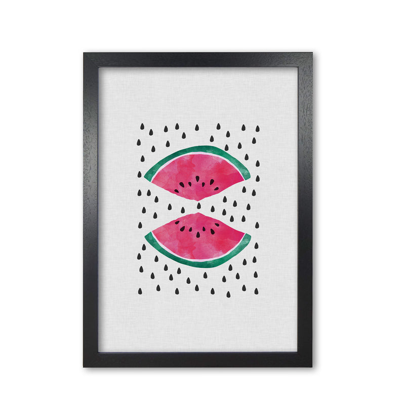 Watermelon Slices Print By Orara Studio, Framed Kitchen Wall Art Black Grain