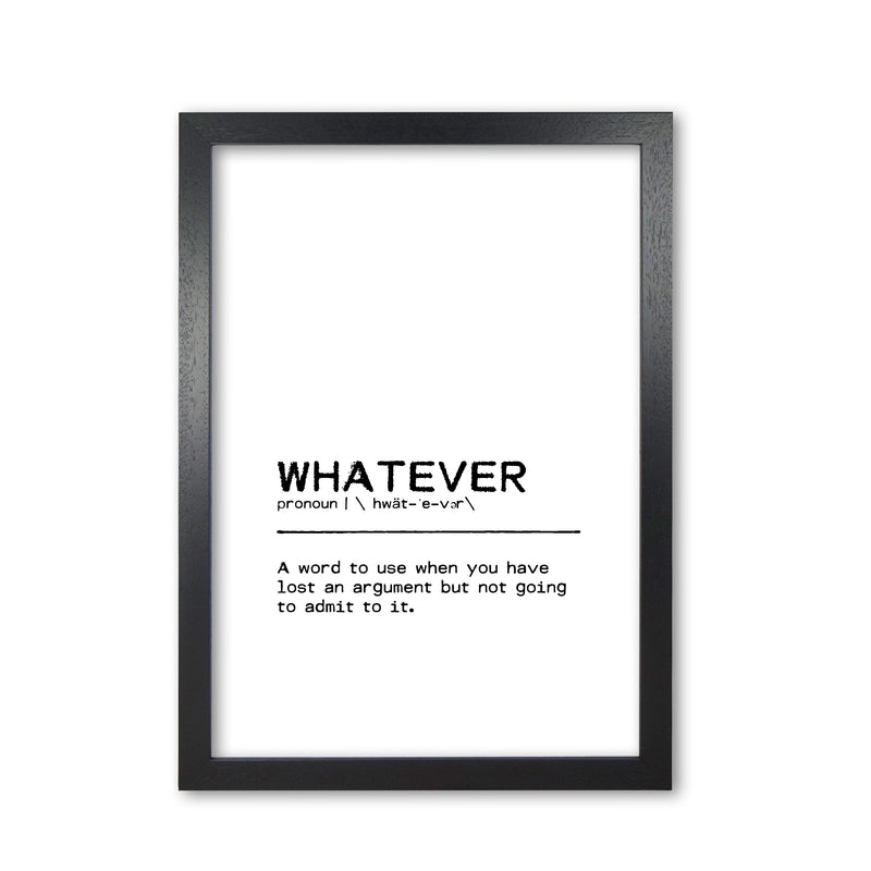 Whatever Lost Definition Quote Print By Orara Studio Black Grain