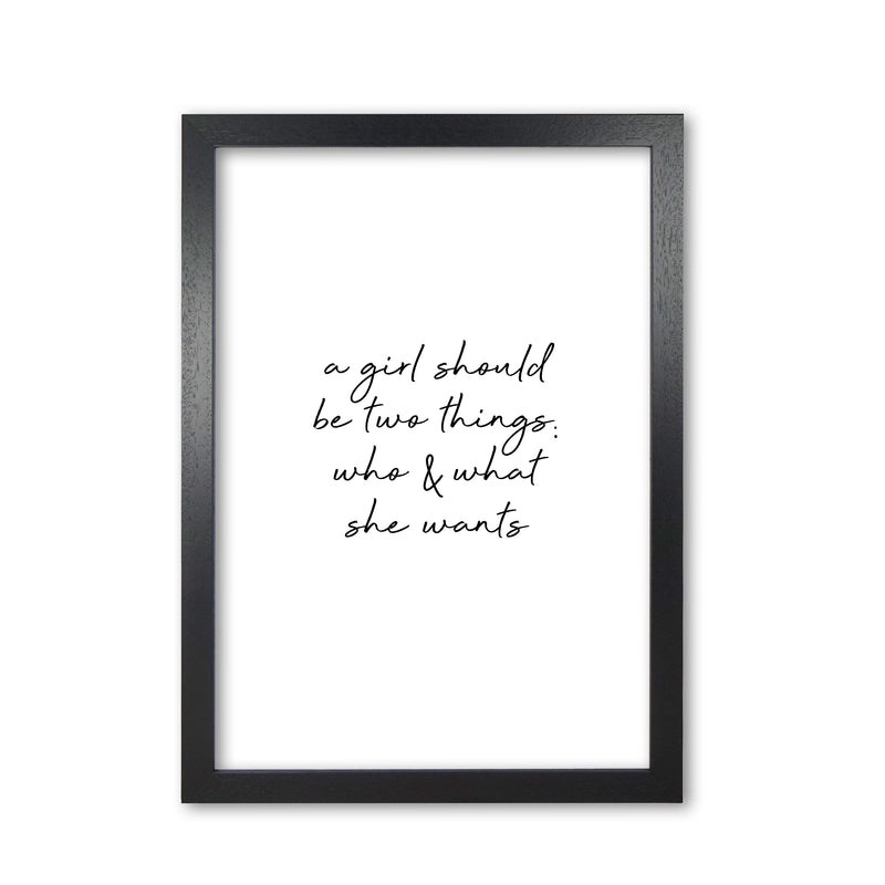 Who & What She Quote Print By Orara Studio Black Grain