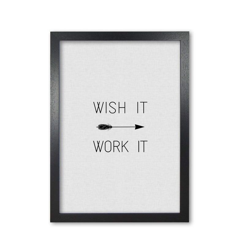 Wish It Work It Arrow Quote Print By Orara Studio Black Grain