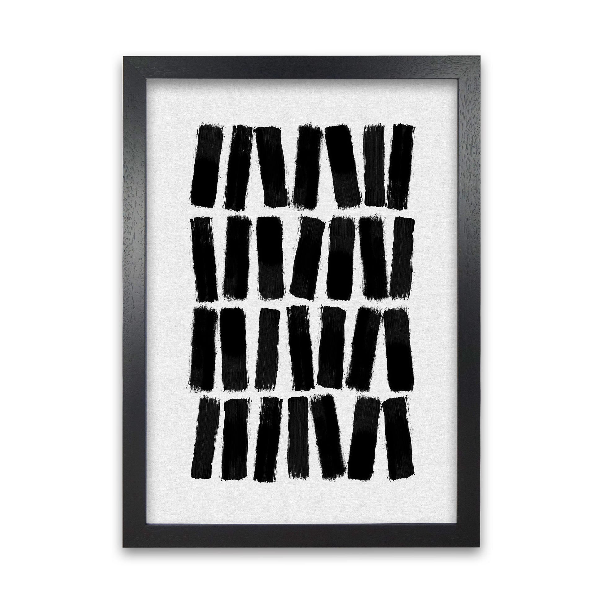 Black Brush Strokes Art Print by Orara Studio A1 Black Frame