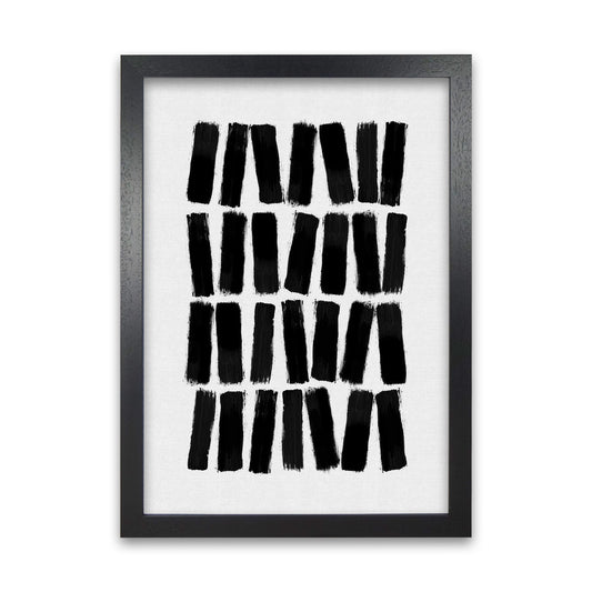 Black Brush Strokes Art Print by Orara Studio A1 Black Frame
