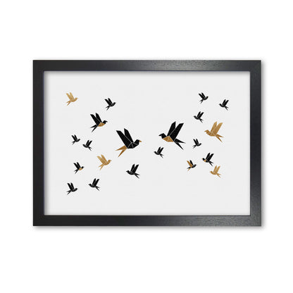 Origami Birds Collage III Art Print by Orara Studio A1 Black Frame
