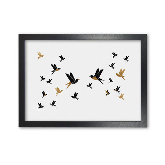 Origami Birds Collage III Art Print by Orara Studio A1 Black Frame