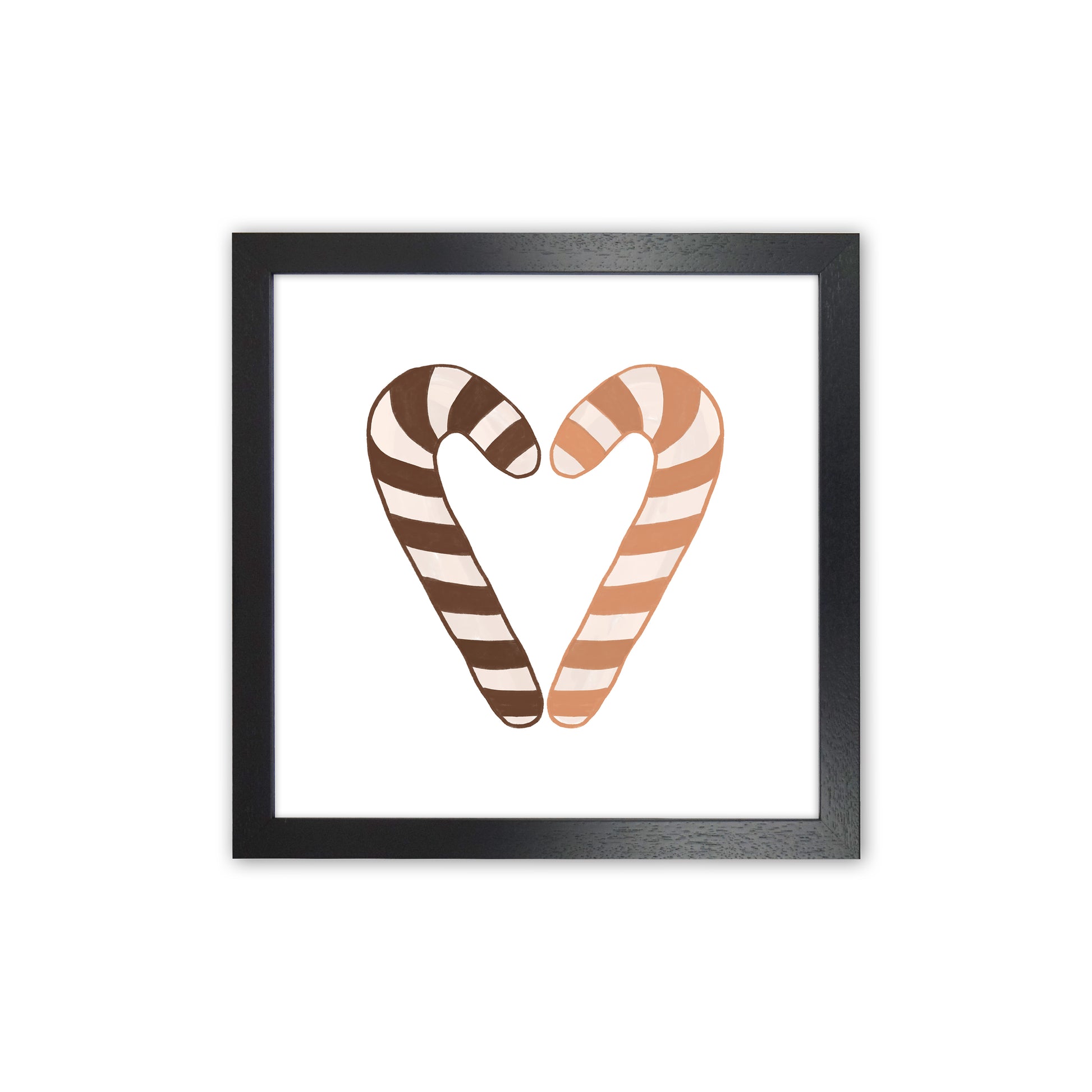 Candy Canes Christmas Art Print by Orara Studio Black Grain