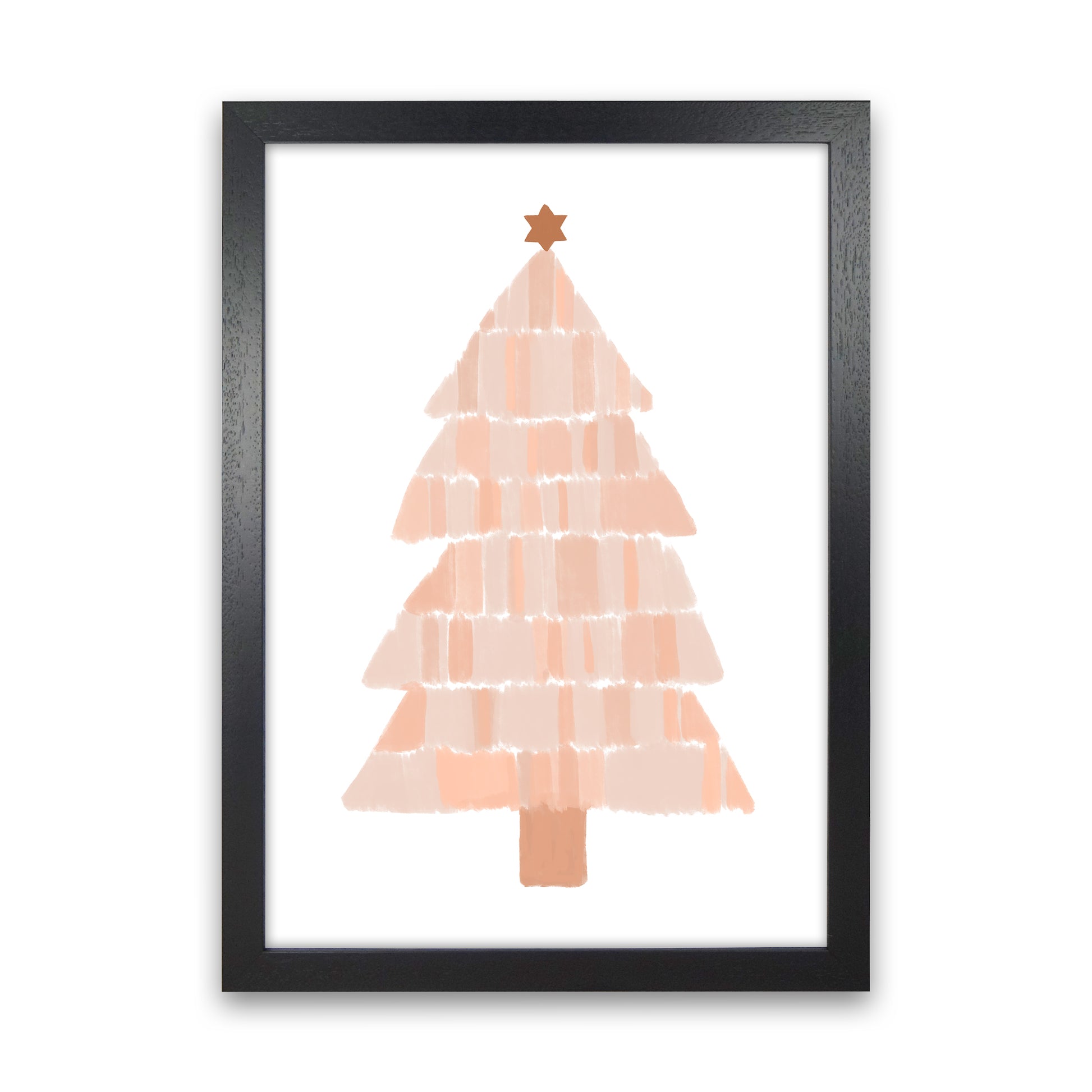 Christmas Tree Painting Christmas Art Print by Orara Studio Black Grain