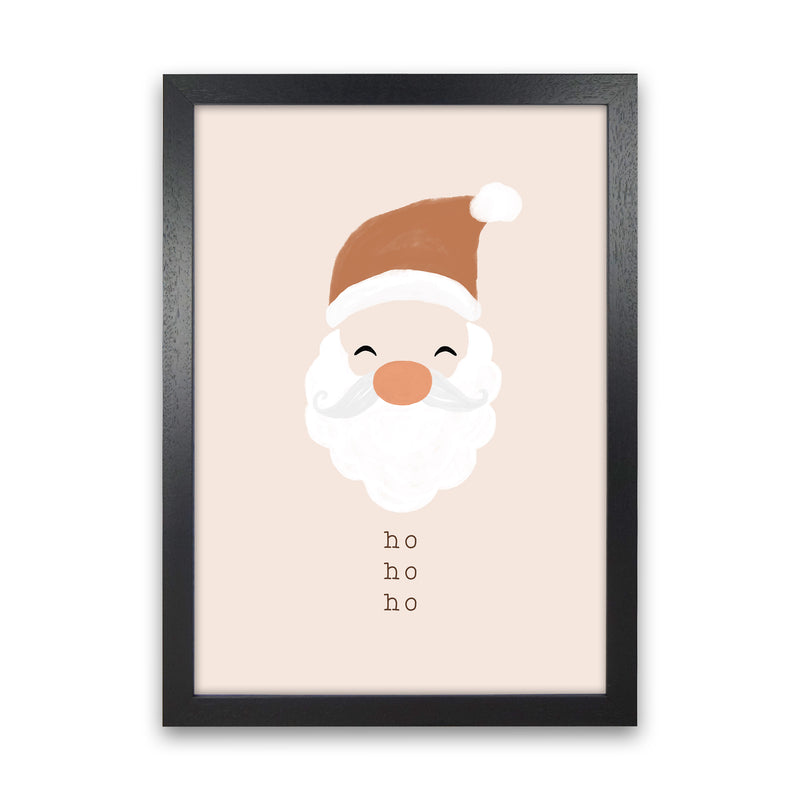 Ho Ho Ho Santa Christmas Art Print by Orara Studio Black Grain
