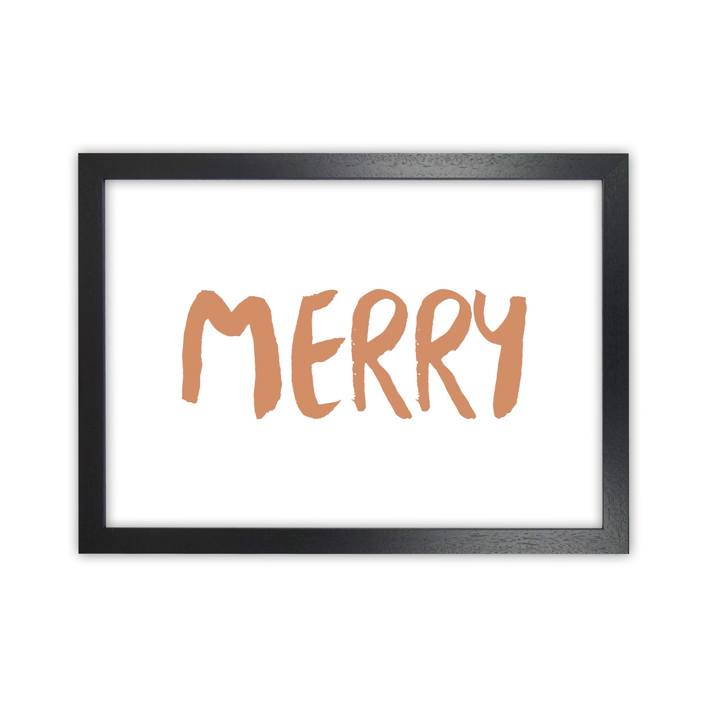 Merry Christmas Art Print by Orara Studio Black Grain