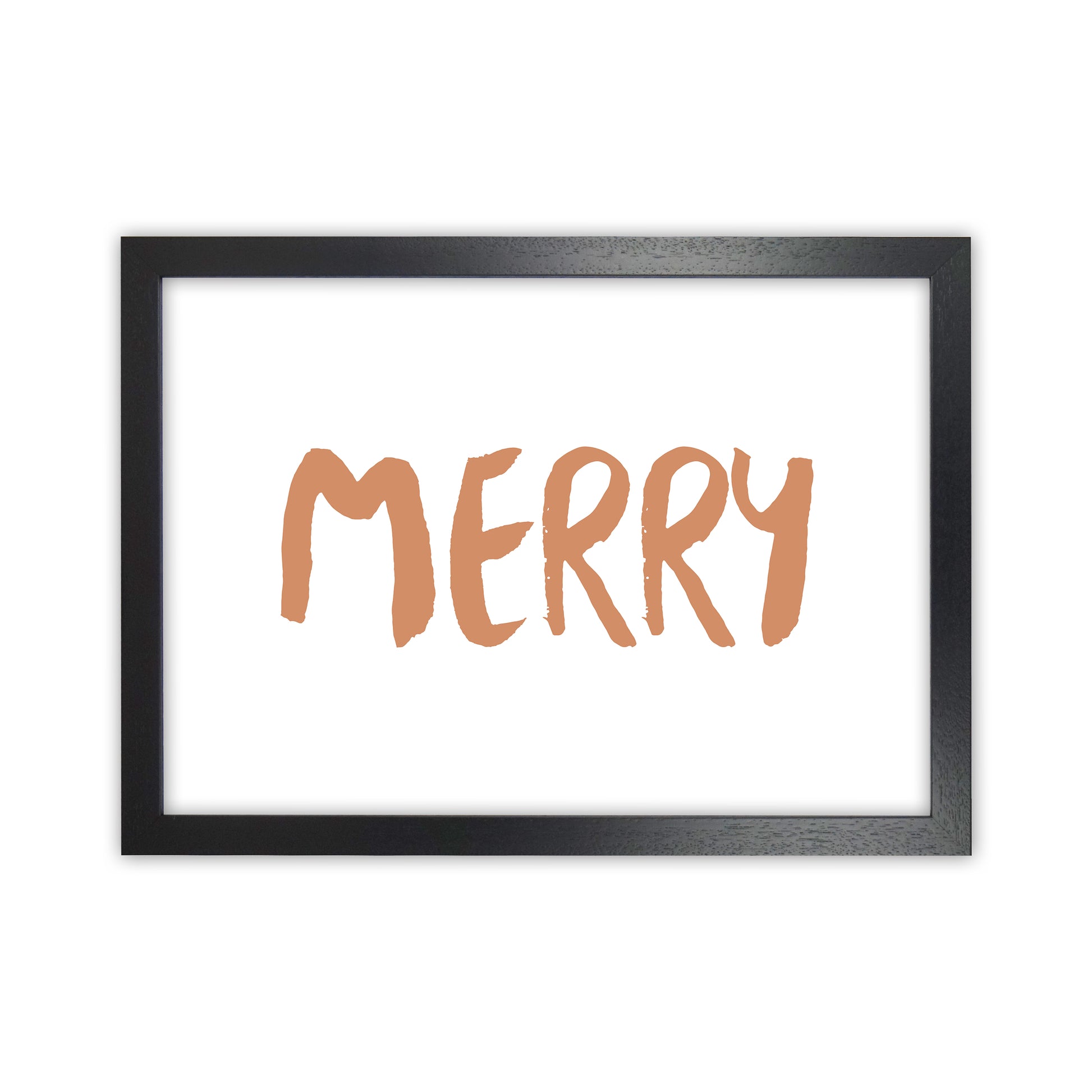 Merry Christmas Art Print by Orara Studio Black Grain