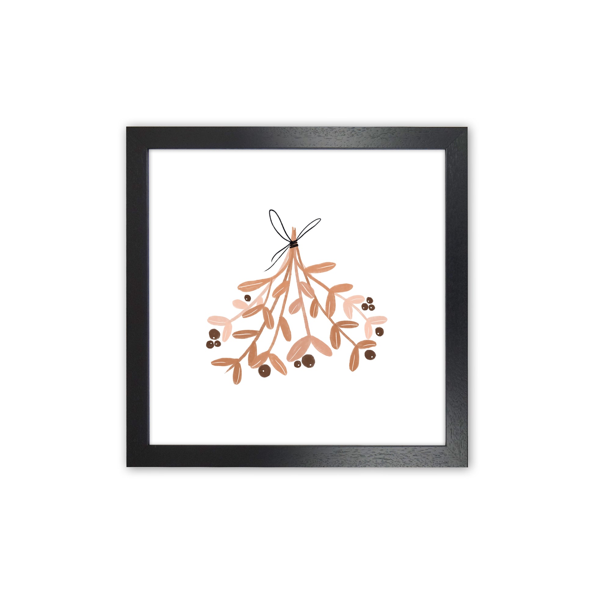 Mistletoe Christmas Art Print by Orara Studio Black Grain