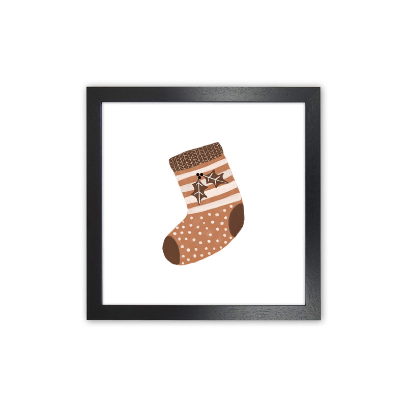 Xmas Stocking Christmas Art Print by Orara Studio Black Grain