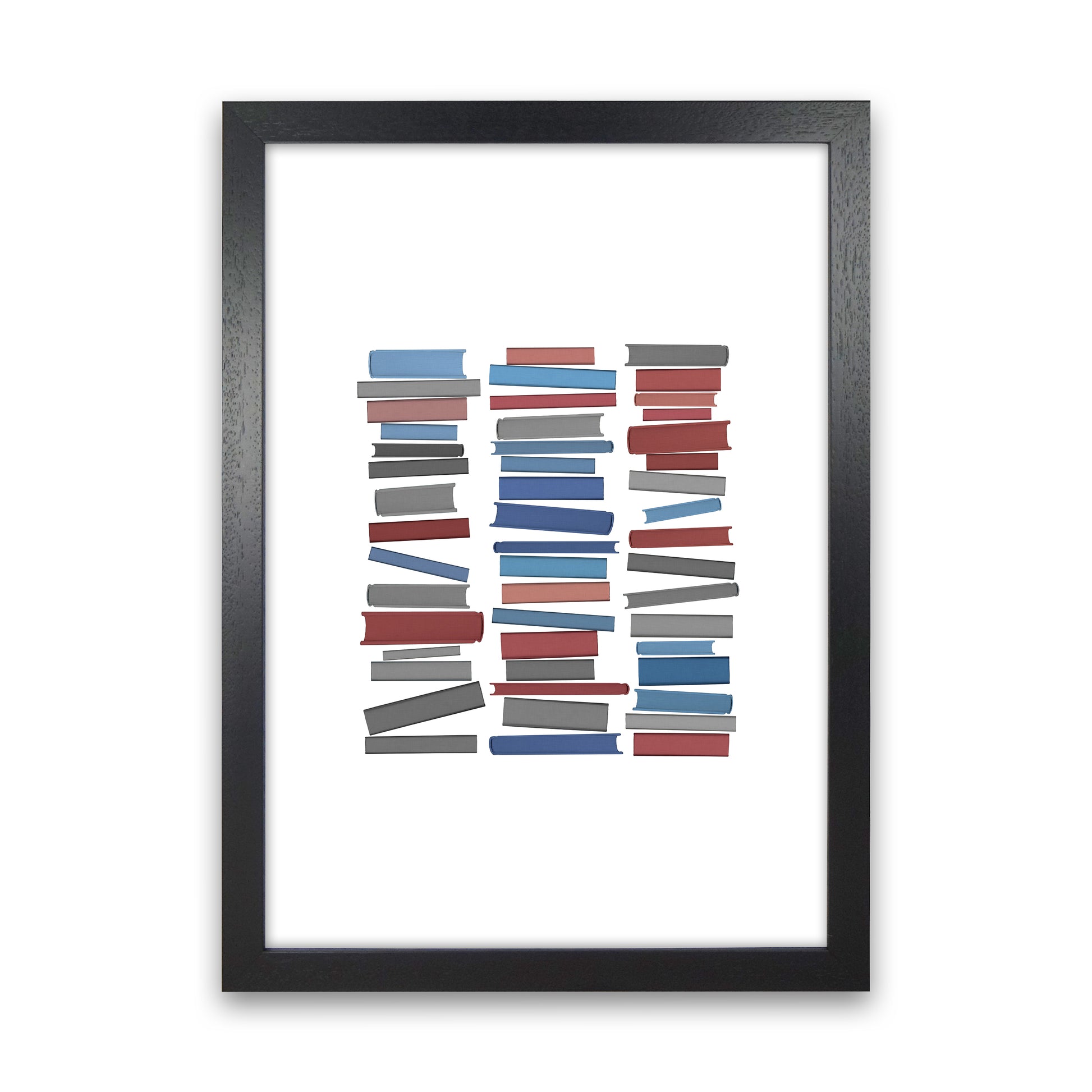 Books Colourful Abstract Art Print by Orara Studio Black Grain