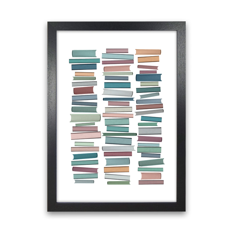 Books Pastel Abstract Art Print by Orara Studio Black Grain