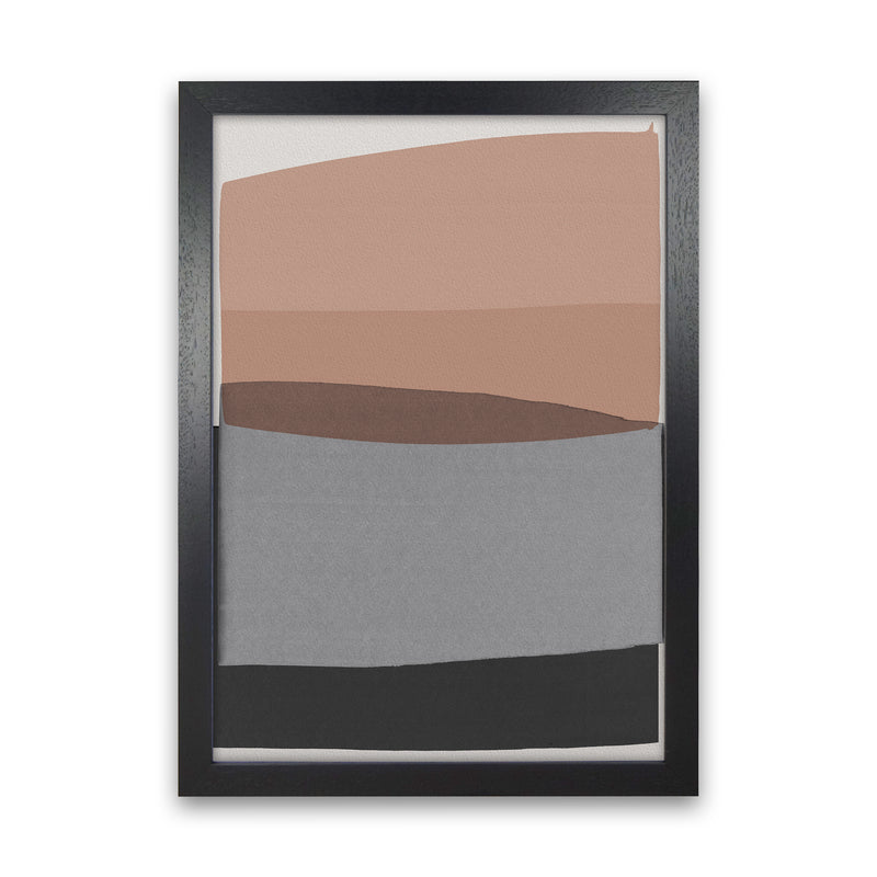 Modern Pink and Grey Abstract Art Print by Orara Studio Black Grain