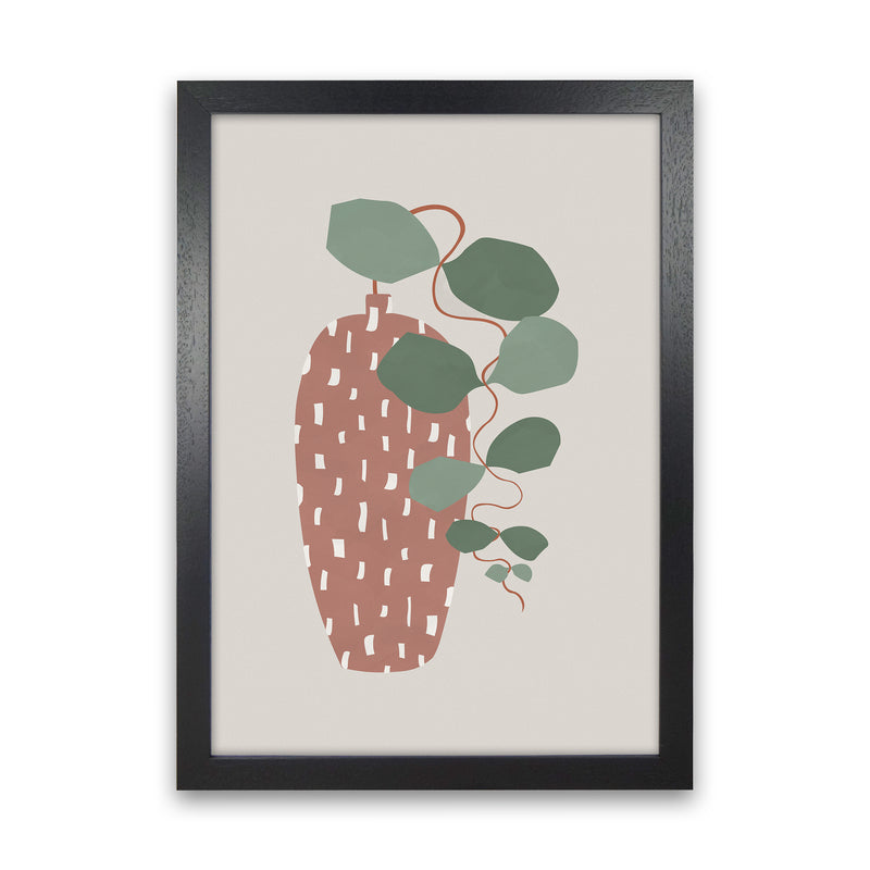 Terrazzo & Leaves Art Print by Orara Studios Black Grain