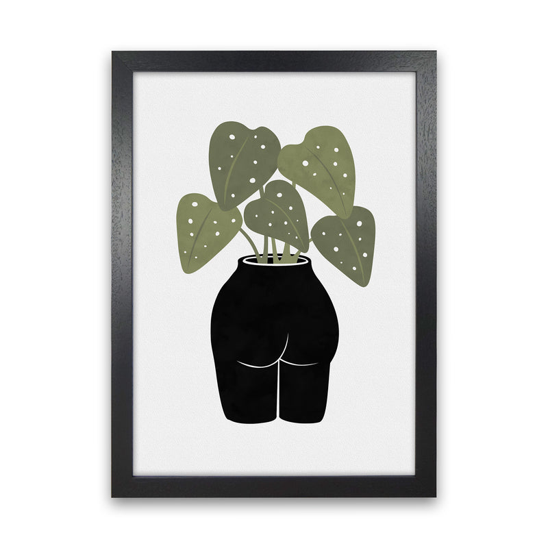 Butt-anical Vase Art Print by Orara Studios Black Grain