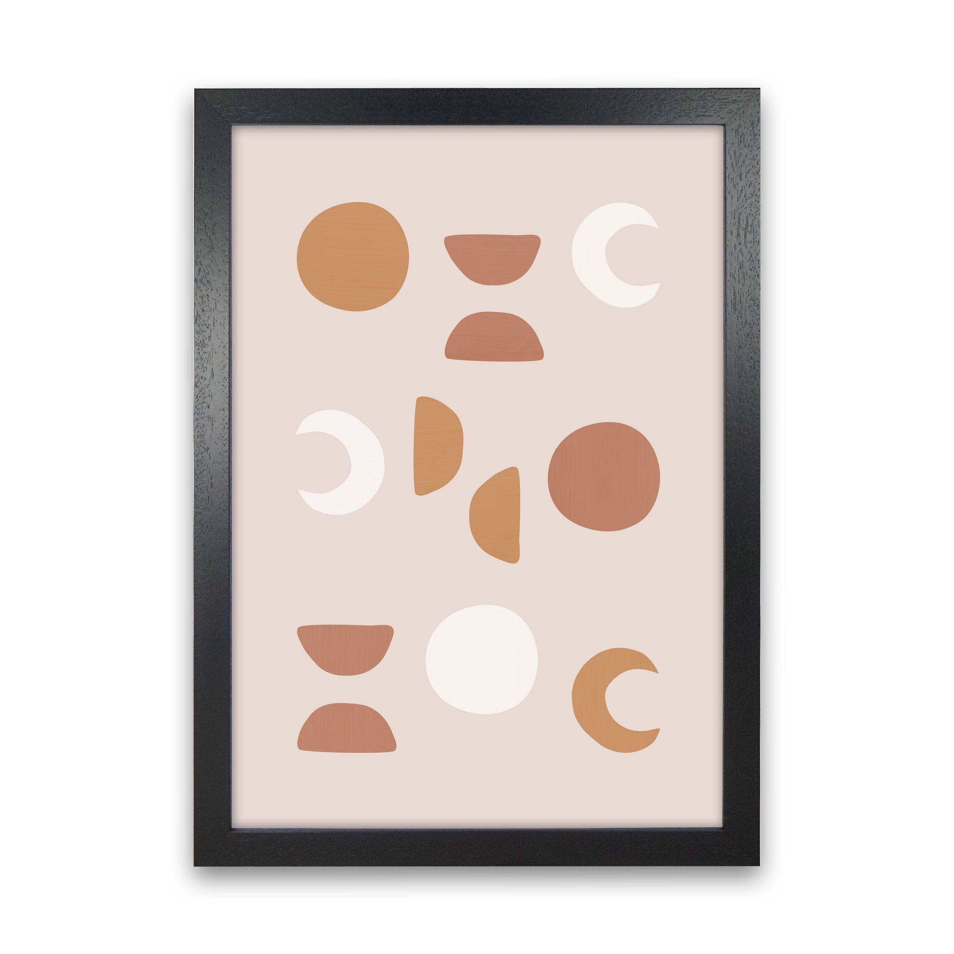 Blush Moon Phases Art Print by Orara Studio Black Grain